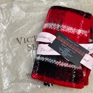 Victoria secrets scarlet and black plaid winter scarf.